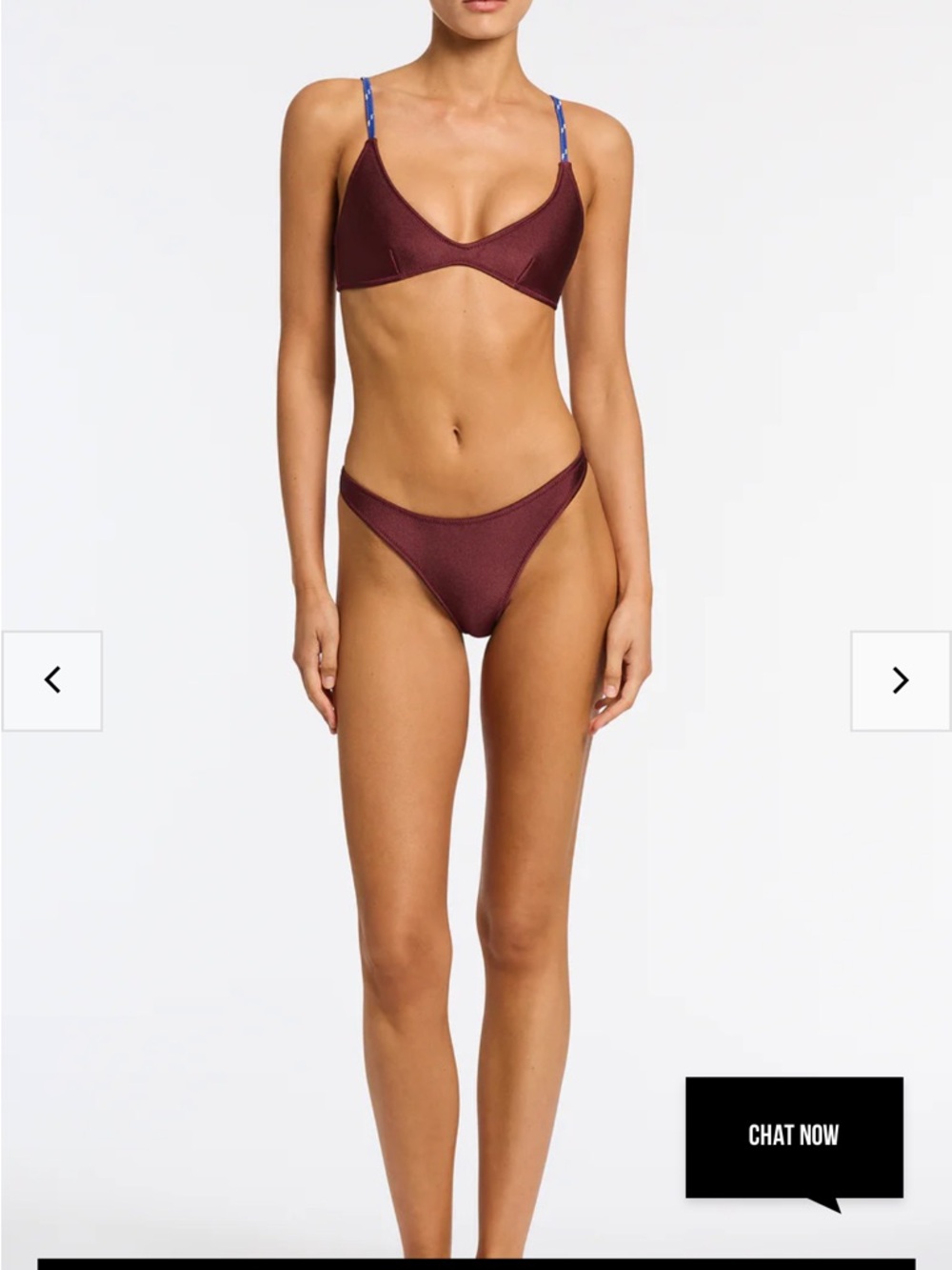 triangl swimwear Maroon Bikini with Blue Straps